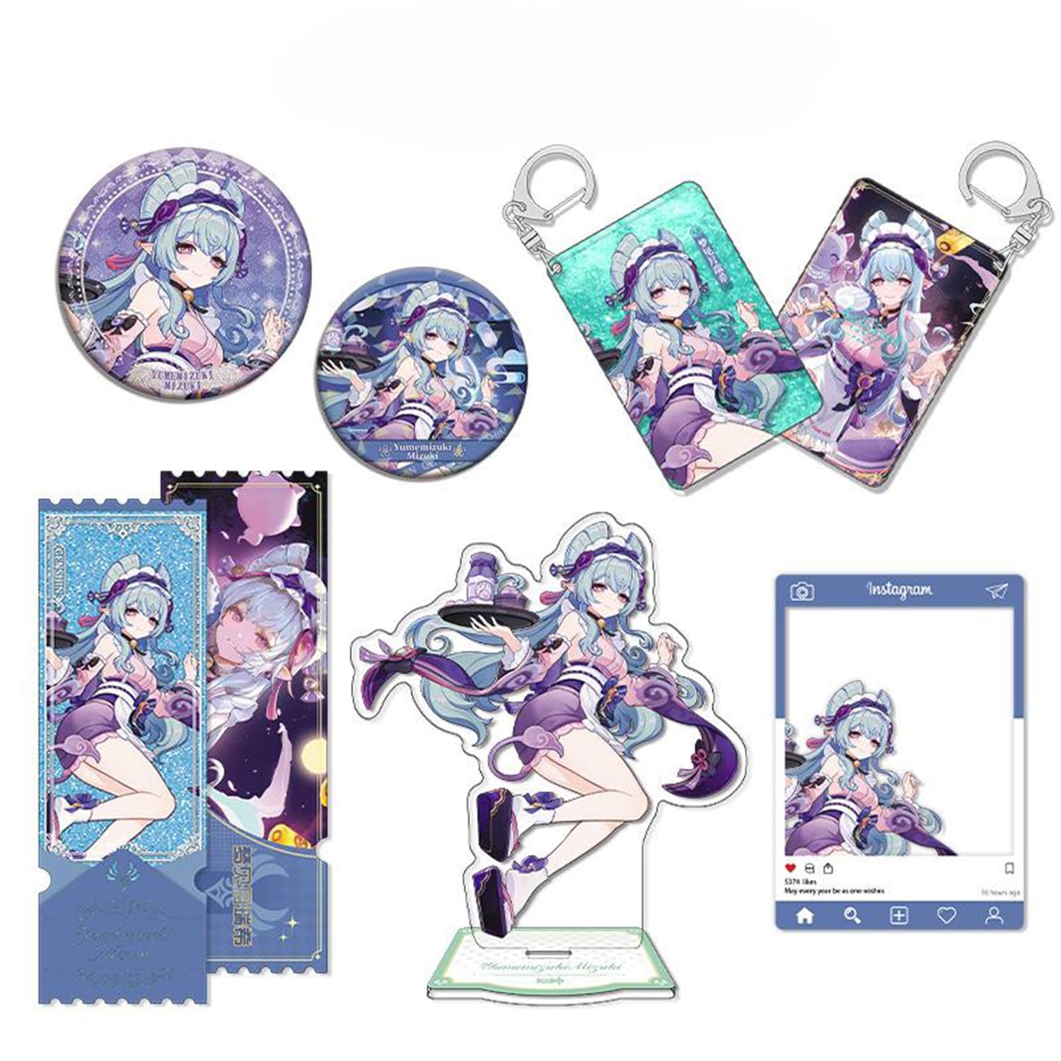 Amazon.co.jp: 原神 夢見月瑞希 6点セット アクリルスタンド 缶